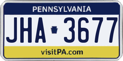 PA license plate JHA3677