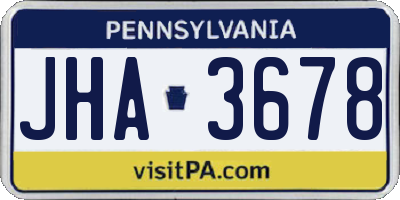 PA license plate JHA3678