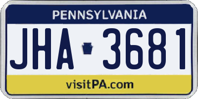 PA license plate JHA3681