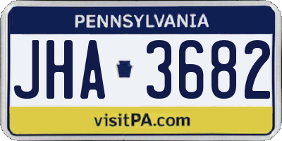 PA license plate JHA3682