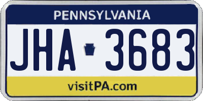 PA license plate JHA3683