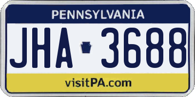 PA license plate JHA3688