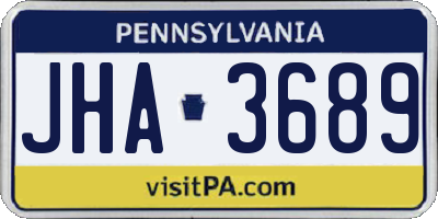 PA license plate JHA3689