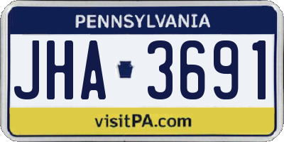 PA license plate JHA3691