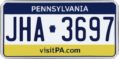 PA license plate JHA3697