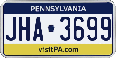 PA license plate JHA3699