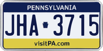 PA license plate JHA3715