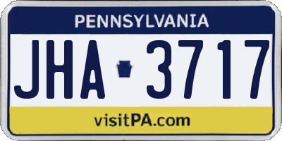 PA license plate JHA3717