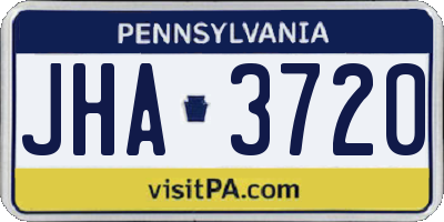 PA license plate JHA3720