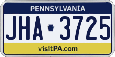 PA license plate JHA3725