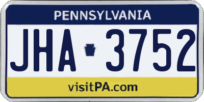 PA license plate JHA3752