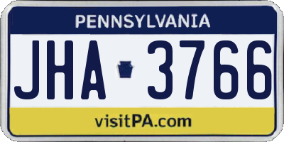 PA license plate JHA3766