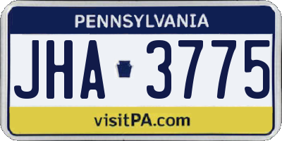 PA license plate JHA3775