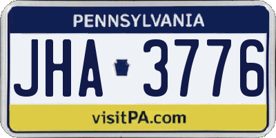 PA license plate JHA3776
