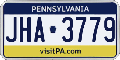 PA license plate JHA3779