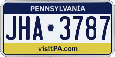 PA license plate JHA3787