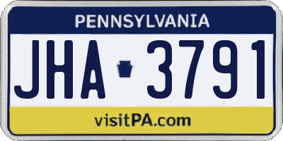 PA license plate JHA3791