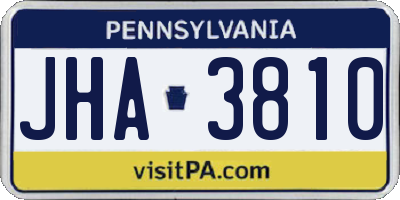 PA license plate JHA3810