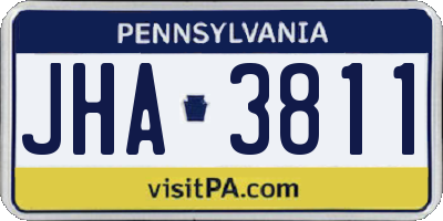 PA license plate JHA3811