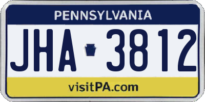 PA license plate JHA3812