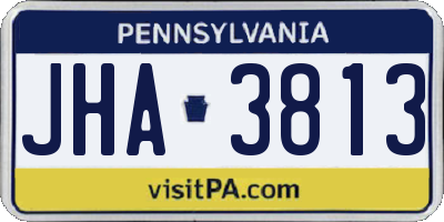 PA license plate JHA3813