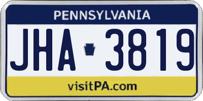 PA license plate JHA3819