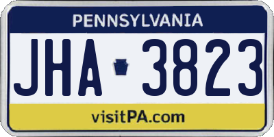 PA license plate JHA3823