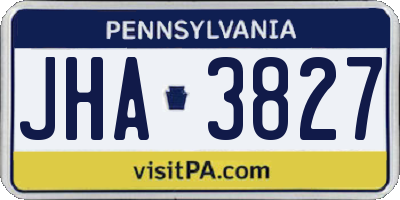 PA license plate JHA3827