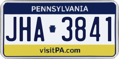 PA license plate JHA3841