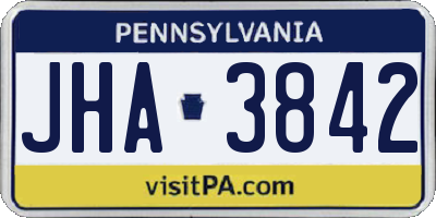 PA license plate JHA3842