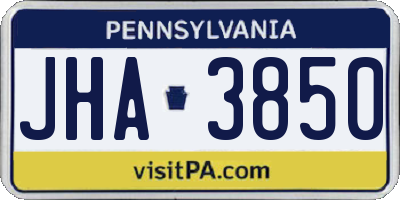 PA license plate JHA3850