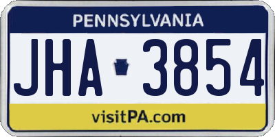 PA license plate JHA3854