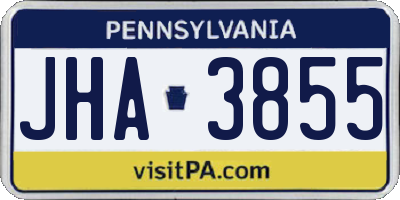 PA license plate JHA3855