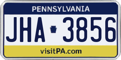 PA license plate JHA3856
