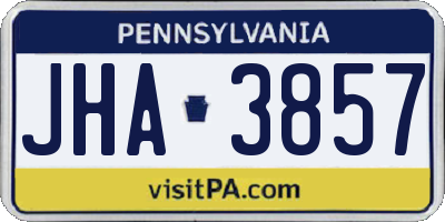 PA license plate JHA3857