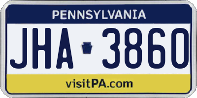 PA license plate JHA3860
