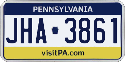 PA license plate JHA3861