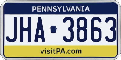 PA license plate JHA3863