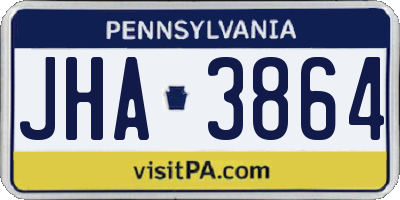 PA license plate JHA3864