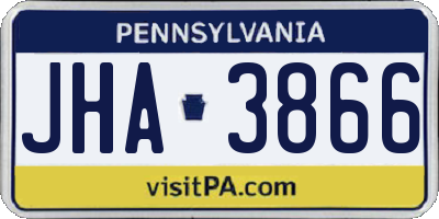 PA license plate JHA3866