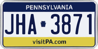PA license plate JHA3871