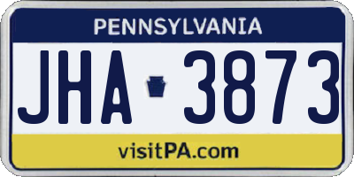 PA license plate JHA3873