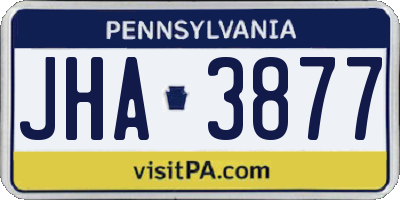 PA license plate JHA3877