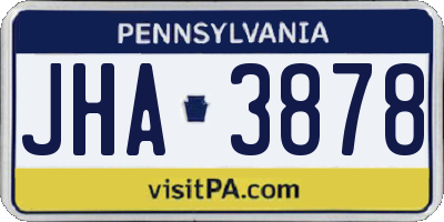 PA license plate JHA3878