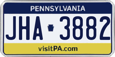 PA license plate JHA3882