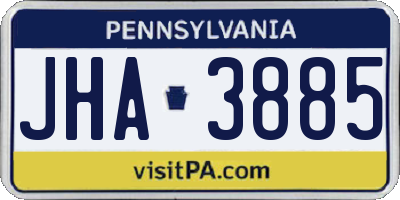 PA license plate JHA3885
