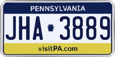 PA license plate JHA3889