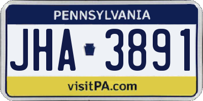 PA license plate JHA3891
