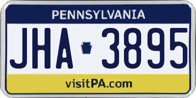 PA license plate JHA3895