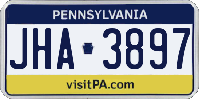 PA license plate JHA3897